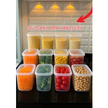 Feyza Design 12’li 24 Parça Dikdörtgen Saklama Kabı Seti, Çeşitli Boyutlar