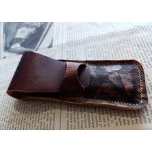 Özgürce El Işlemeli Hakiki Deri Kalemlik, 27X6 Cm, Kalem ve Kutu Için Şık Tasarım