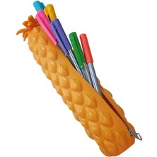 Özgürce Sevimli Ananas Silikon Kalemlik, Eğlenceli ve Renkli Ofis Gereçleri