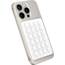 Güçlü Yapışkanlı Silikon Vantuzlu Telefon Tutucu – Kılıf Arkasına Yapışan Telefon Tutucu, Octo, iPhone ve Android Cihazlarla Uyumlu, Selfie ve Video Için Eller Serbest Kullanım - Beyaz