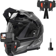 Motosiklet Kaskı Gopro Hero 11, 10, 9, 8, 7, 6, INSTA360 X3, One X2, One X, One X, Djı Osmo Aksiyon, Kaymaz Silikon, Kurulumu Kolay, Aksiyon Kamera Aksesuarları (2. Nesil) Için Çene Montajı