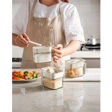 Feyza Design Şeffaf Cam Baharatlık Seti, 3'lü, Pratik ve Şık Tasarım