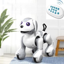 Fonksiyonlu Şarjlı Uzaktan Kumandalı ve El Sensörlü 22 cm Akıllı Robot Köpek Sesli Işıklı Programlama Dans Havlama ve Elle Kontrol
