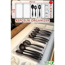 Feyza Design Şeffaf 7 Parça Modüler Organizer Seti, Geniş Bölmeli Çekmece Düzenleyici