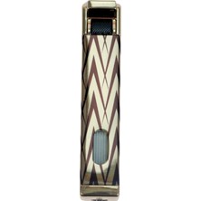 Parmida Tek Torch Pürmüz Gold-Siyah Desenli Metal Puro Çakmağı
