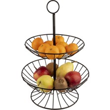 Feyza Design Şık 2 Katlı Metal Meyve Sunumu, Pratik ve Zarif Tasarım