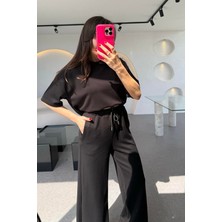 Aksesuarista.co Siyah Kısa Kollu Modal Eşofman Takımı