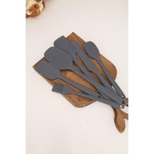 Feyza Design 6'lı Silikon Isıya Dayanıklı Gri Mutfak Seti, Pratik ve Şık Tasarım