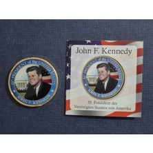Edi Antik John Kennnedy Abd Hatıra Koleksiyon. Sertifikalı Ürün. Abd 35.başkanı Hatıra Madalya. 3cm Çapında. Nadir Durumda Temiz.