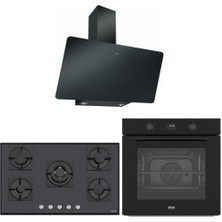 Franke Siyah Airfry Ankastre Set (Fma 97 P As Tbk - Franke Fhns 905 4g Tc Bk C - Franke Fpj 915 V Bk A / 900)