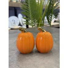 Feyza Design Şık Turuncu Porselen Tuzluk Takımı, 2'li Set