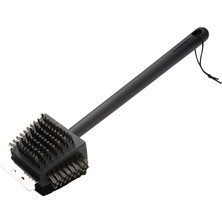 CCB-4125 4'ü 1 Arada Paslanmaz Çelik Tel Kıllı Izgara Temizleme Fırçası - Scour Pad - Izgara Kazıyıcı - 33 cm Sap Uzunluğu