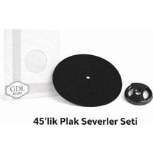 Gdl Retro 45’lik Plak Severler Seti – 45’lik Plak Adaptörü + 45’lik Plak Kılıfı + Antistatik Ped