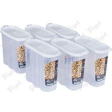 Feyza Design 6'lı 1,7 Litre Kuru Gıda Saklama Kabı Seti, Mutfak Düzenleyici