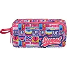 Özgürce Sevimli Pembe Kalem Çantası, Organizer ve Çocuklar Için Renkli Tasarım