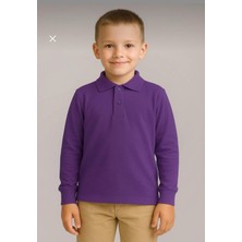 Dıgıl Kids Çocuk Polo Yaka Okul T-Shirt Turuncu Uzun Kol