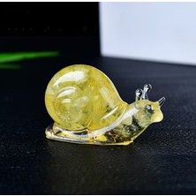 Es Dekor Sarı Ametist Şanslı Salyangoz, El Yapımı Kristal Ham Salyangoz