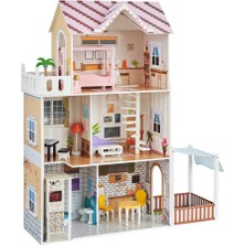 Nilly Toys 3 Katlı Modern Bebek Evi – 7 Oyun Alanlı, Mobilyalı, Çocuklar Için Oyun Seti, Dıy Tasarım