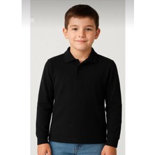 Dıgıl Kids Çocuk Polo Yaka Okul T-Shirt Turuncu Uzun Kol