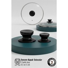 Aesco Evangelina Serisi 2’li Paslanmaz Çelik Lüks Tencere Kapağı Tutucu Seti - 4.5- 5. cm Universal