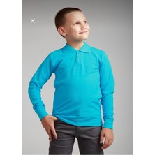 Dıgıl Kids Çocuk Polo Yaka Okul T-Shirt Turuncu Uzun Kol
