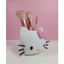 Hello Kitty Figürlü Makyaj Fırçası Düzenleyici & Kalemlik - El Yapımı Dekore Edilmiş Hediyelik Obje