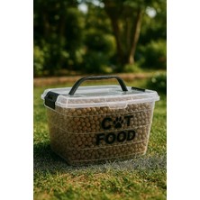 Feyza Design Şeffaf Kedi Maması Saklama Kabı, 4 kg Kapasite, Kilitli ve Pratik Kullanım