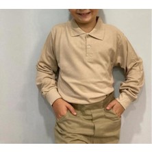 Dıgıl Kids Çocuk Polo Yaka Okul T-Shirt Turuncu Uzun Kol