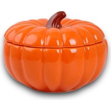 Feyza Design Şık Turuncu Porselen Kavanoz, Bal ve Kurabiye Saklama Kabı