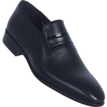 Censay 577 Siyah Antik Baskı Neolit %deri Erkek Klasik Ayakkabı