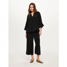 Faik Sönmez Yarım Patlı 3/4 Kol Cupro Bluz S26BLZ021