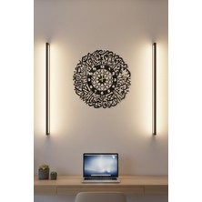 Grandmix Metal Islami Duvar Saati Salon Antre Ofis Dekorasyonu Arapça Hat Yazılı Saat 45 cm