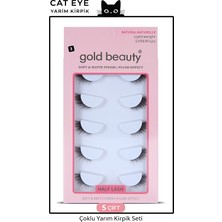 Özgürce 5 Çift Doğal Görünümlü Yarım Kirpik Takma Ipek Kirpik Seti