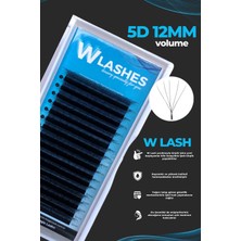 Özgürce Doğal 12 mm Uzunluk 5d Volume W Lash Ipek Kirpik 16 Sıra Takım