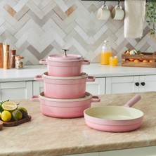 Karaca Swiss Crystal Neocast 7 Parça Döküm Tencere Seti Pembe