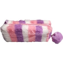 Özgürce Renkli Ponponlu Peluş Kalem Kutusu, Eğlenceli ve Şık Tasarım