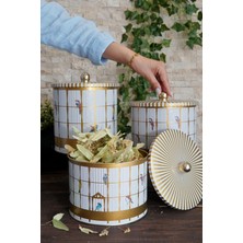 Feyza Design Yuvarlak Kutu 3'lü Set Ø175, Topuz Kulp, Modern ve Şık Tasarım