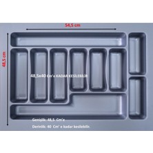 Feyza Design Çekmece Içi Kaşıklık, 55X48,5 Cm, Esnek ve Kullanışlı Gri Tasarım