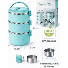 Feyza Design 3 Katlı Sızdırmaz Mikrodalga Uyumu Yemek Termosu, Pratik ve Güvenli Kullanım