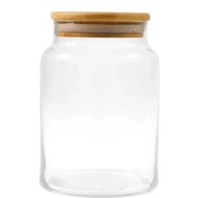 Feyza Design Vakumlu Bambu Kapaklı Cam Kavanoz 2l, Şık ve Sağlıklı Saklama Çözümü