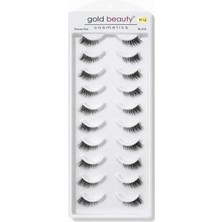 Özgürce H12 10 Çift Doğal Görünüm Insan Saç Kirpik Seti