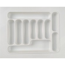 Feyza Design Çekmece Içi Düzenleyici, Beyaz Kaşıklık ve Kepçelik Seti, Kesilebilir 62X49 cm