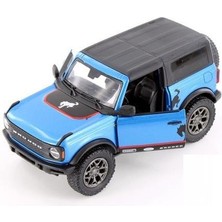 Kinsmart 2022 Ford Bronco W/ Printing (Hard Top) Mavi 1/34 Model Araba