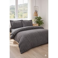 Özdilek Noir Battal Boy King Lastikli Çarşaf Nevresim Takımı - Antrasit