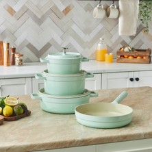 Karaca Swiss Crystal Neocast 7 Parça Döküm Tencere ve Tava Seti Yeşil