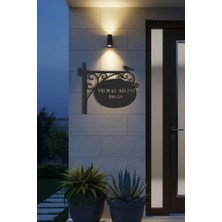 Grandmix Kişiye Özel Isim Yazılı Metal Kapı Tabelası Yeni Ev Hediyesi Dekoratif Bahçe Levhası