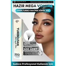 Özgürce 20D Mega Volume Ipek Kirpik Demetleri, Turbo Fan, 10MM D Kıvrım, 600 Adet