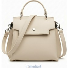 Aron Aurora Kadın Ekru El ve Omuz Çantası - Detaylı Şık Tasarım - Ayarlanabilir Askılı Klasik Çanta