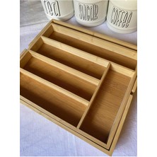 Feyza Design Bambu Ayarlanabilir Çok Bölmeli Çekmece Içi Organizer, Pratik Saklama