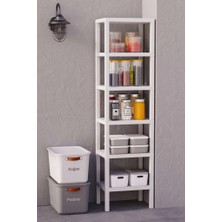 Trend Maison Dekoratif Plastik Çok Amaçlı Banyo Düzenleyici-Saksılık-Kitaplık-Çiçeklik 6 Katlı Beyaz